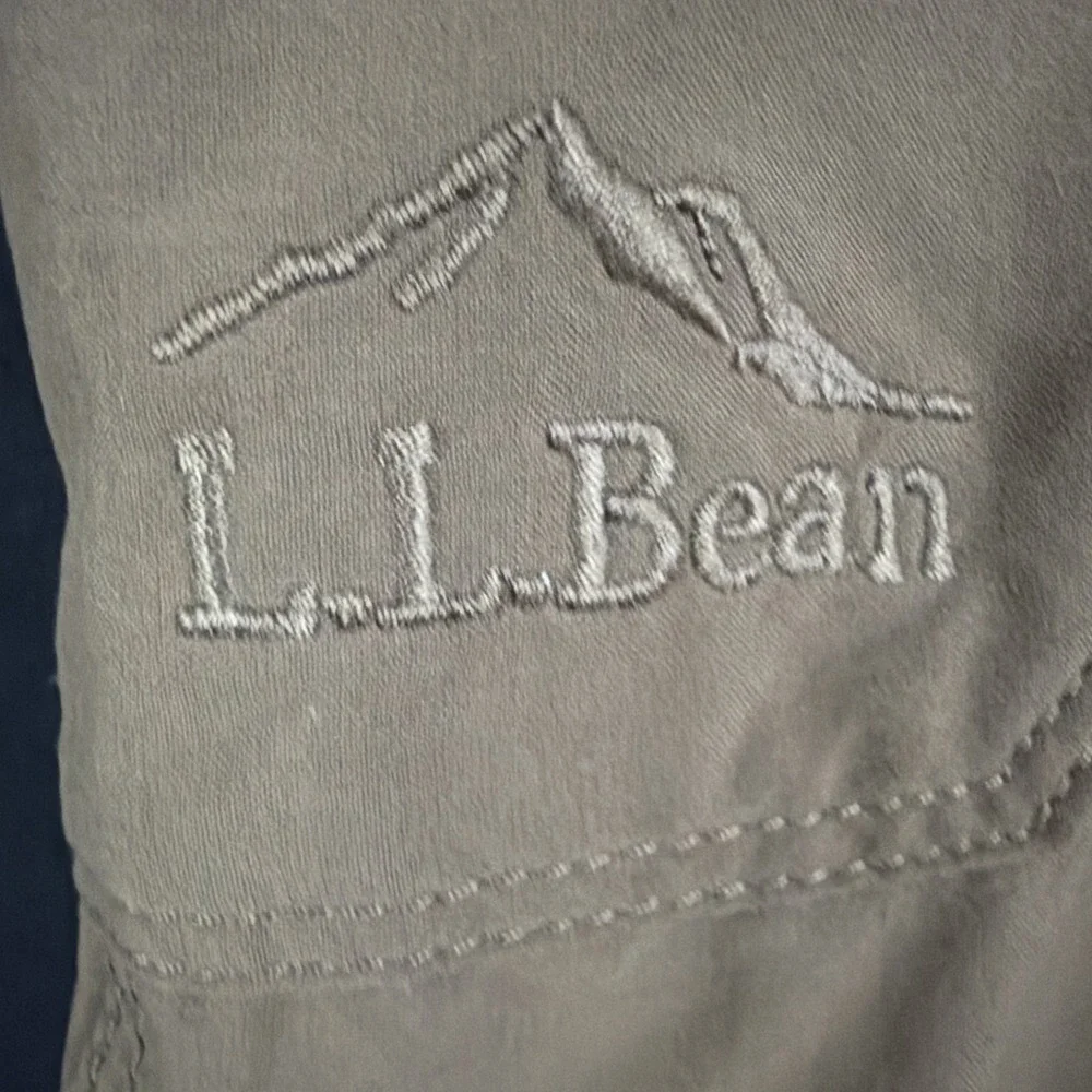 LL Bean Cresta Hiking Pants Mens 40x32 Brown Nylon Stretch Cargo 298068 Lined